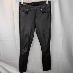 Helmut Lang Black Jeans With Leather Front Size 27 In EUC